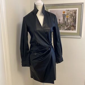 Zara faux leather wrap dress